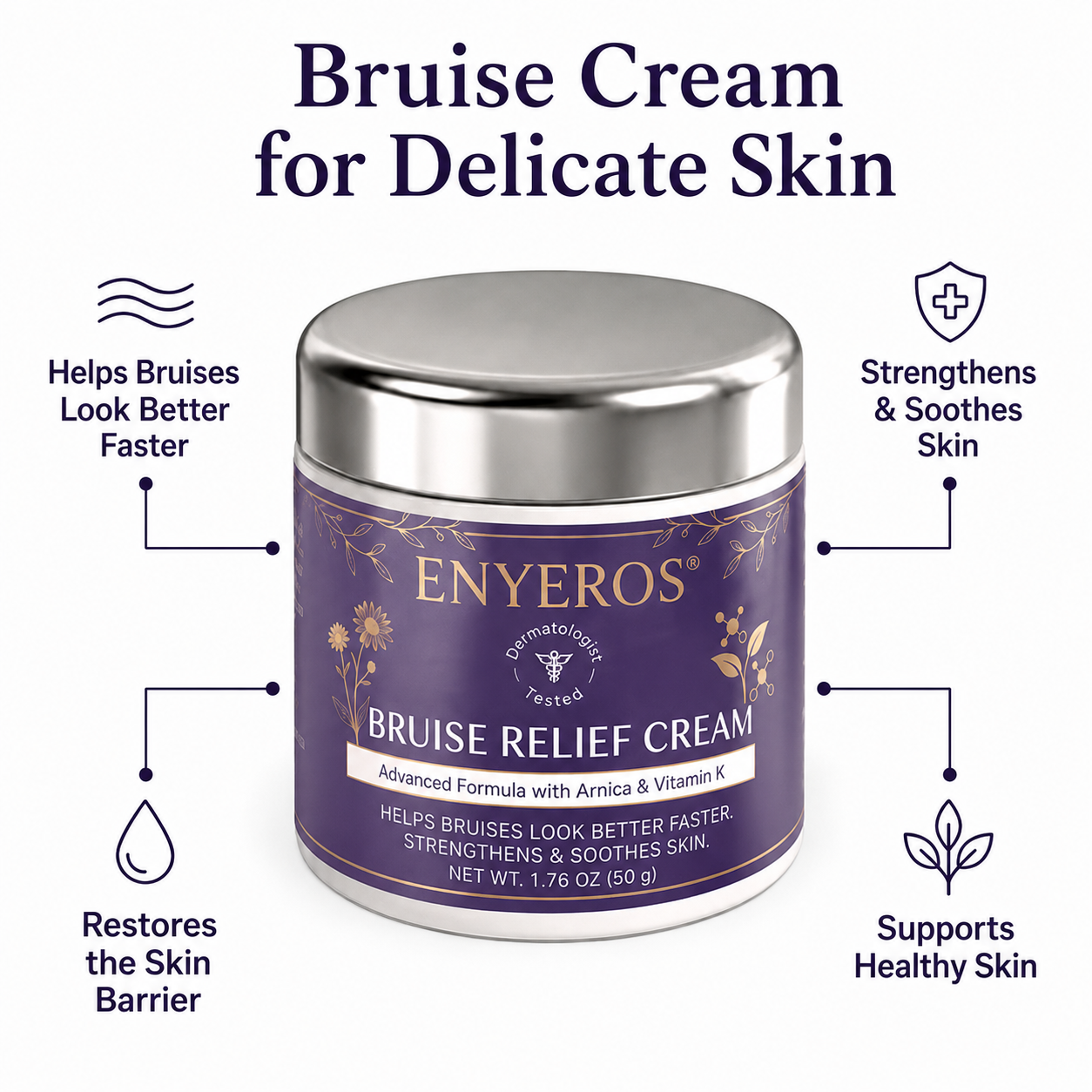 💜 100,000+ UNITS SOLD 💁♀️ – ENYEROS® Bruise Relief & Skin-Strengthening Cream