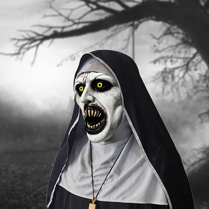 🔥 Limited-Time 50% OFF 🎃 Possessed Nun Halloween Mask – Creepy Latex Costume for Parties & Haunted Houses