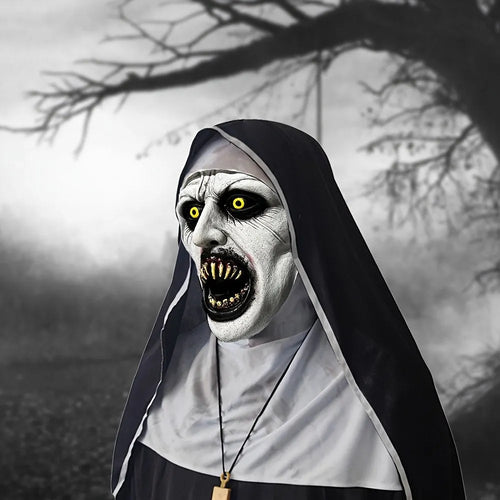 🔥 Limited-Time 50% OFF 🎃 Possessed Nun Halloween Mask – Creepy Latex Costume for Parties & Haunted Houses