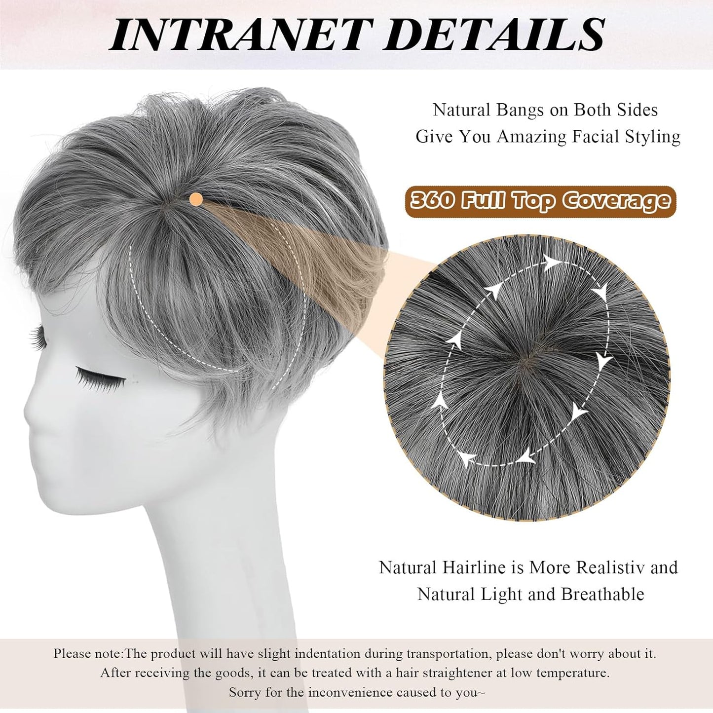 🔥 Breathable Short Hair Topper For Women - Effortless Beauty, Instantly