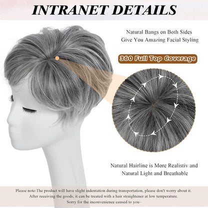 🔥 Breathable Short Hair Topper For Women - Effortless Beauty, Instantly