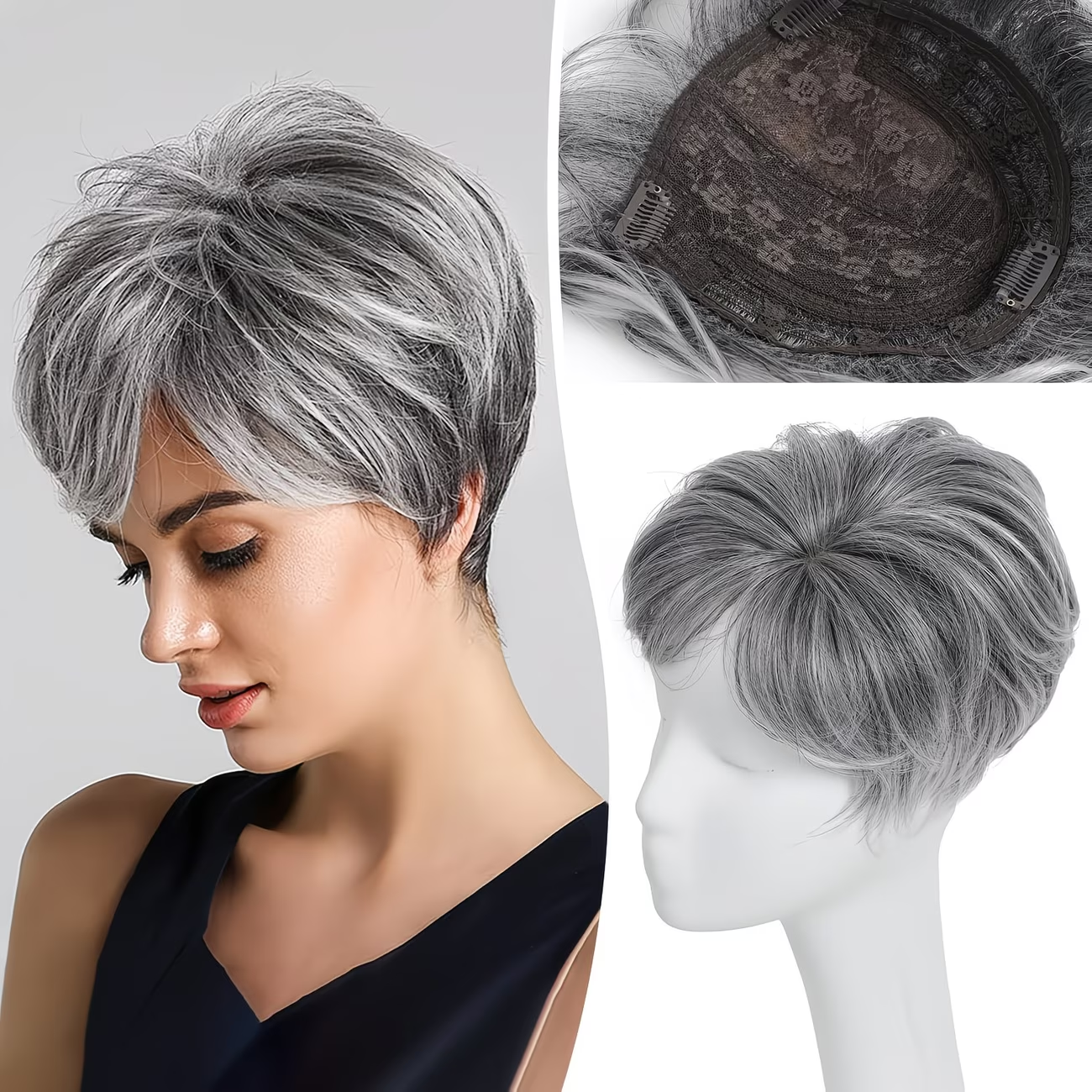 🔥 Breathable Short Hair Topper For Women - Effortless Beauty, Instantly