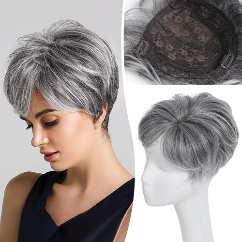 🔥 Breathable Short Hair Topper For Women - Effortless Beauty, Instantly
