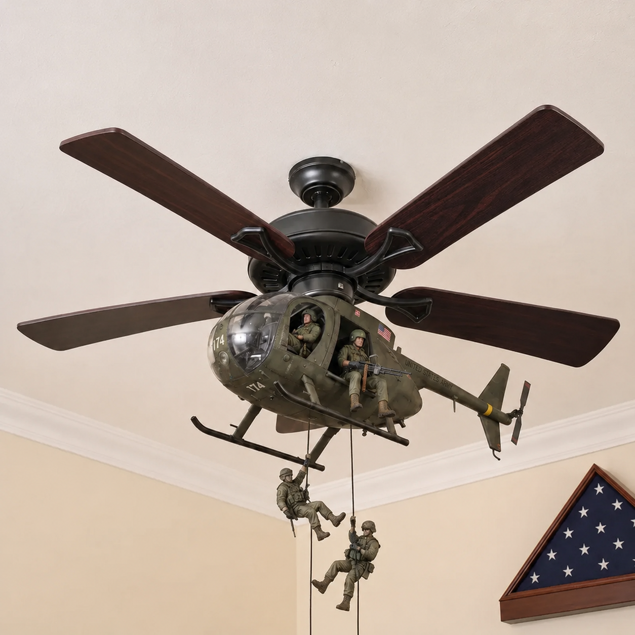 🔥 LAST DAY 75% OFF-🚁 Helicopter Ceiling Fan Decoration – Flying Aviation Display