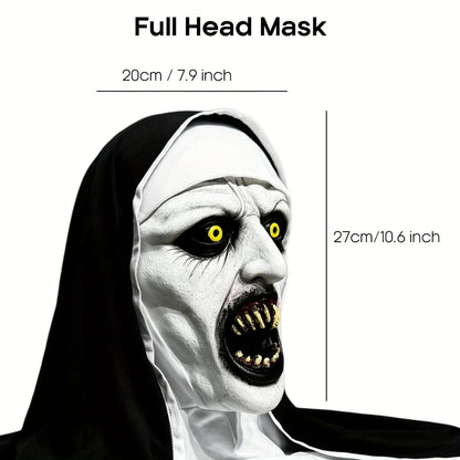 🔥 Limited-Time 50% OFF 🎃 Possessed Nun Halloween Mask – Creepy Latex Costume for Parties & Haunted Houses