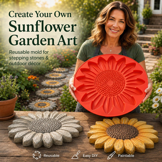 💥 ÚLTIMO DÍA 49% DE DESCUENTO - 🌻 Molde Reutilizable de Girasol para Adoquín (📦Compra 2 Envío Gratis)