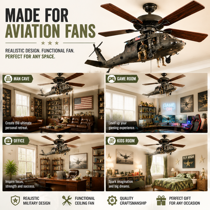 🔥 LAST DAY 75% OFF-🚁 Helicopter Ceiling Fan Decoration – Flying Aviation Display
