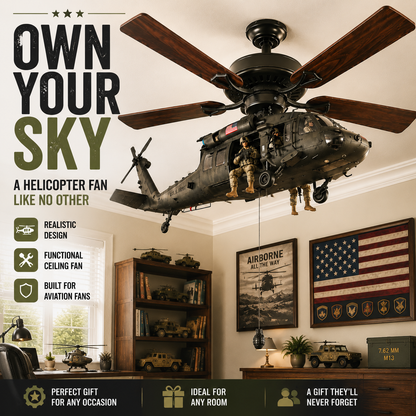 🔥 LAST DAY 75% OFF-🚁 Helicopter Ceiling Fan Decoration – Flying Aviation Display