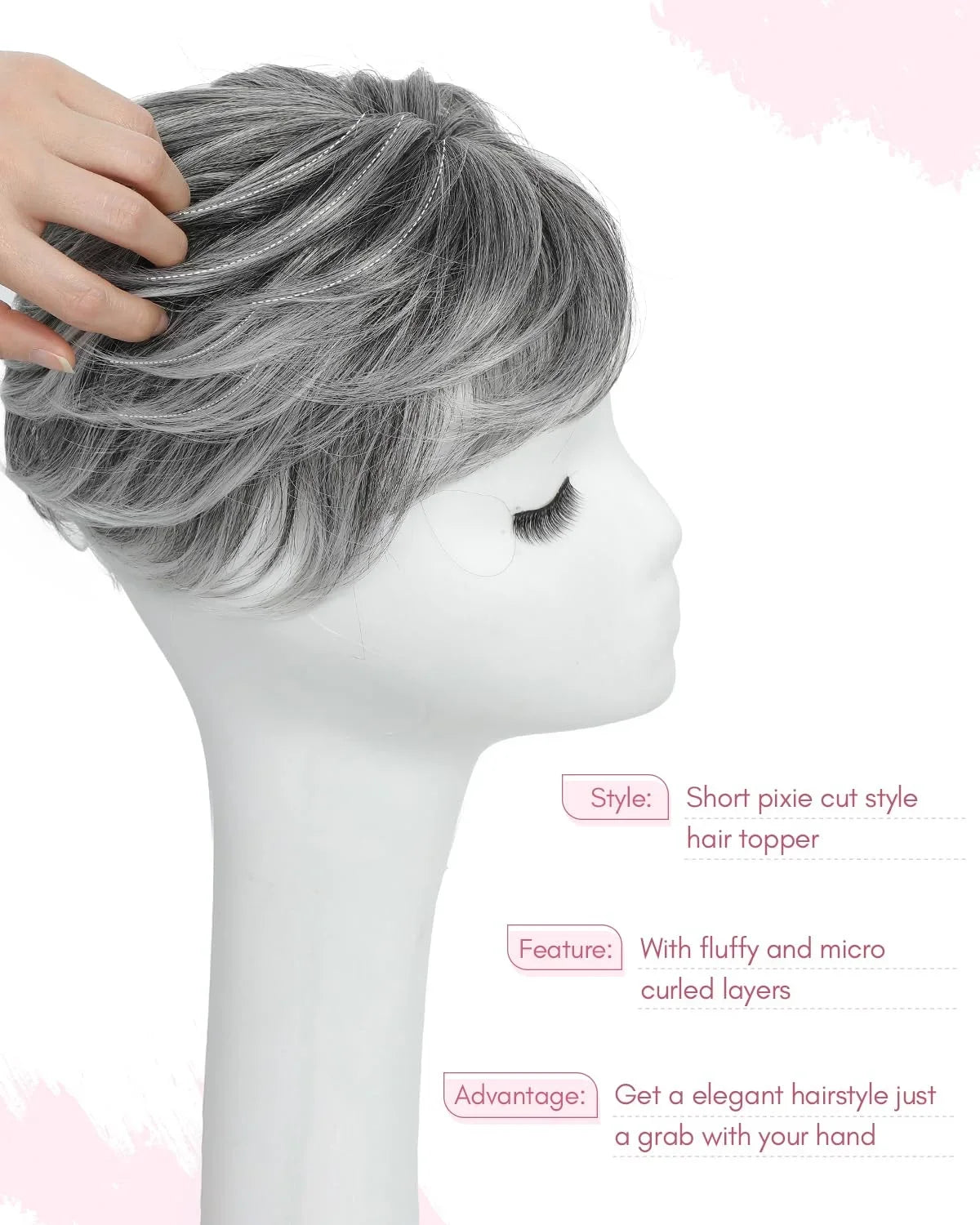 🔥 Breathable Short Hair Topper For Women - Effortless Beauty, Instantly