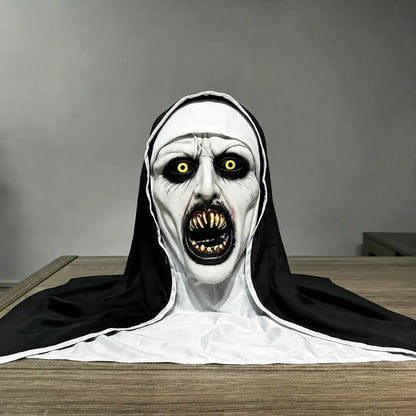 🔥 Limited-Time 50% OFF 🎃 Possessed Nun Halloween Mask – Creepy Latex Costume for Parties & Haunted Houses