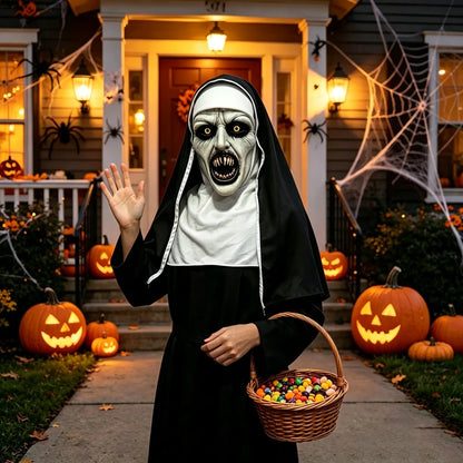 🔥 Limited-Time 50% OFF 🎃 Possessed Nun Halloween Mask – Creepy Latex Costume for Parties & Haunted Houses
