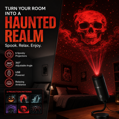 👻 Plug-&-Play HD Star Projector: Halloween 6-Disc Set 👻