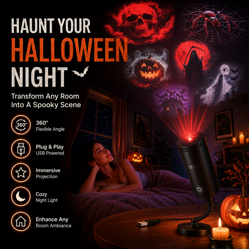 👻 Plug-&-Play HD Star Projector: Halloween 6-Disc Set 👻